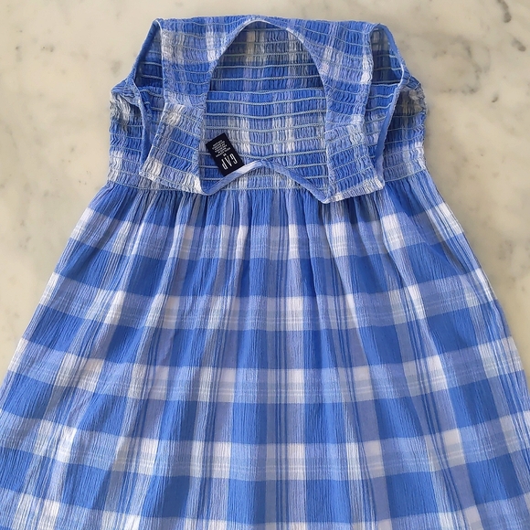 NWOT. GAP 100% Cotton Seersucker Multi Color Plaid Elastic Top Sleeveless Dress. - Picture 4 of 5